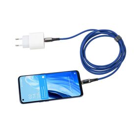 TROIKA CBL20/DB / 2 m / USB C / USB C/Lightning / Blue