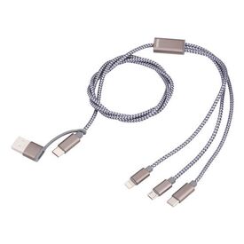 TROIKA CBL30/GY / 1 m / USB C / USB C/Micro USB-A/Lightning / Gre
