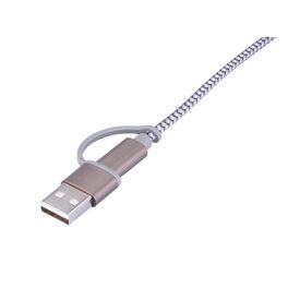 TROIKA CBL30/GY / 1 m / USB C / USB C/Micro USB-A/Lightning / Gre