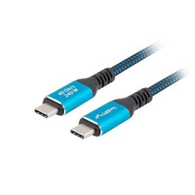 Lanberg USB-C M M 4.0 CABLE 1M 240W 8K 60HZ BLACK-BLUE