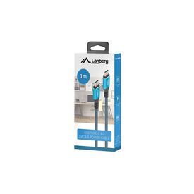 Lanberg USB-C M M 4.0 CABLE 1M 240W 8K 60HZ BLACK-BLUE