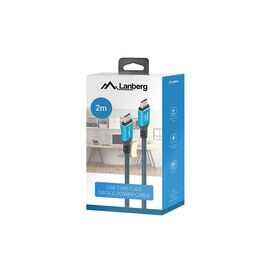 Lanberg USB-C M M 4.0 CABLE 2M 240W 8K 60HZ BLACK-BLUE