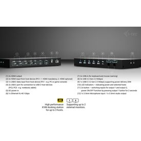 i-tec USB-C KVM Dock PRO for Three Hosts, Dual  | C31KVMDOCKPDPRO