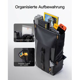 Inateck BP01009 15.6″ Backpack – Black Roll‑Top