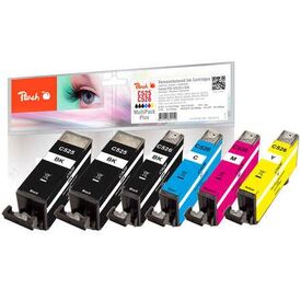 Peach PI100‑249 Compatible Ink Cartridge 6‑Pack for Canon