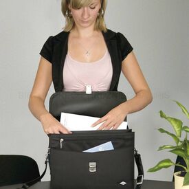 WEDO Ladies FlapOver Briefcase Ladies case Black Bag 585201