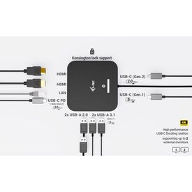 itec USBC Dual HDMI Docking Station C31DUALHDMIDOCKPD