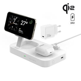 4smarts Qi2 Charging Station Trident white