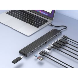 Conceptronic 14-in-1 USB 3.2 Gen 1 Docking Station, HDMI x 2, DP DONN32B