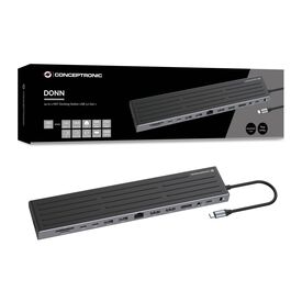 Conceptronic 14-in-1 USB 3.2 Gen 1 Docking Station, HDMI x 2, DP DONN32B