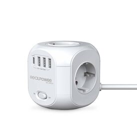 RealPower PowerBox 431 4-times socket cube with 3 x 404874