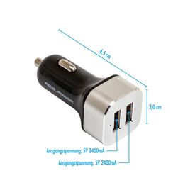 Realpower 2Port USB car charger Car power adapter 2400 176635