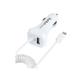 StarTech.com Lightning Car Charger with 1m Coiled USBLT2PCARW2