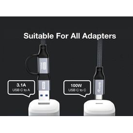 Equip 2 in 1 USB 3.2 Gen 2x2 C to C A cabl 128432