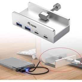 Equip Klemm USBA3.2Hub>2xUSBC2xUSBA Hub 5 Gbps 128967