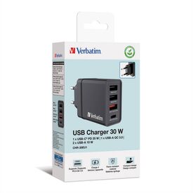 Verbatim Power adapter 30 Watt 5 A PD 3.0, QC 3.0 4 49700