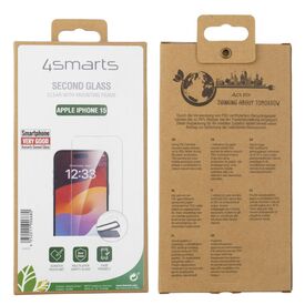 4smarts Second Glass with Mounting Frame for Apple iPhone 15