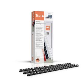 Peach Binding Combs 10mm, 65 A4 sheets, black