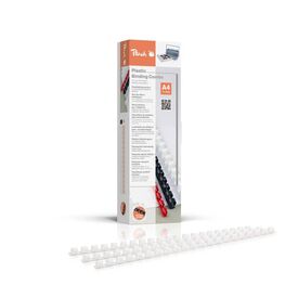 Peach Binding Combs 8mm, 45 A4 sheets, white