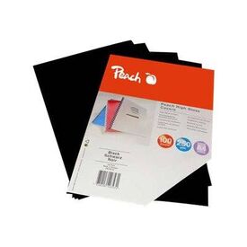 Peach High Gloss Cover Sheets, 250 gsm, A4, black, 100 sheets