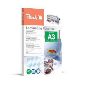 Peach Laminating Pouches A3, 80 mic, glossy, PP580-01, set of 100