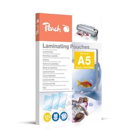 Peach Laminating Pouches A5, 125 mic, glossy, PP525-03, set of 100