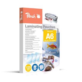 Peach Laminating Pouches A6, 125 mic, glossy, PP525-04, set of 100