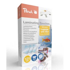 Peach Luggage Tag Laminating Pouches, 125 mic, glossy, PP525-11, set of 100