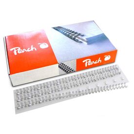 Peach Wire Binding Combs Easy Wire, 8mm silver, 3:1, 34 loops A4, 100 pcs. PW079-10