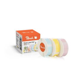 Peach thermal label tape light blue, light yellow and pink  12x40mm