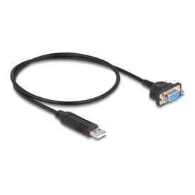 Delock / Serial adapter / USB 2.0 / RS-232 / black | 66453