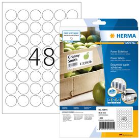 HERMA Labels A4 Ø 30 mm round white extra strong adhesion | 10915