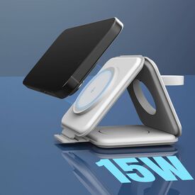 j5create JUPW3215W-N / Wireless charging stand / 3-in-1, magnetic