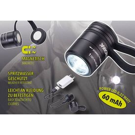 TROIKA ECO RUN, Magnetic mount flashlight, Black, Alum | TOR90/BK