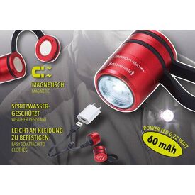 TROIKA ECO RUN, Magnetic mount flashlight, Red, Alumin | TOR90/RD