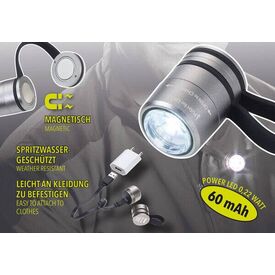 TROIKA ECO RUN, Magnetic mount flashlight, Grey, Alumi | TOR90/TI