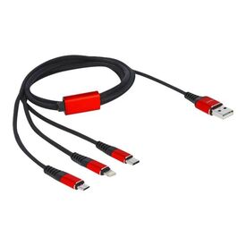 Delock 3 in 1 Chargeonly cable USB male to Lightning, 24 86709