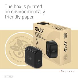 CLUB3D Travel Charger 65W GAN technology, Single por | CAC-1905EU