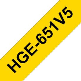 Brother HGE651V5 Black on yellow Roll (2.4 cm x 8 m) HGE651V5