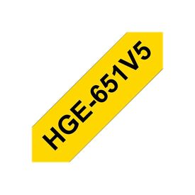 Brother HGE651V5 Black on yellow Roll (2.4 cm x 8 m) HGE651V5