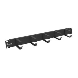 Equip 19" Cable management panel 1U with metal 5 brackets, Black