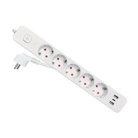 Equip 5-Outlet Power Strip with 3 x USB (1C + 2A) 245555