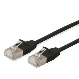 Equip Cat6A F FTP Slim Patch Cable, 0.15m, Black 606174