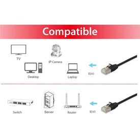 Equip Cat6A F FTP Slim Patch Cable, 1.5m, Black 606175