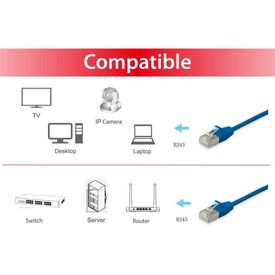 Equip Cat6A F FTP Slim Patch Cable, 1.5m, Blue 606177