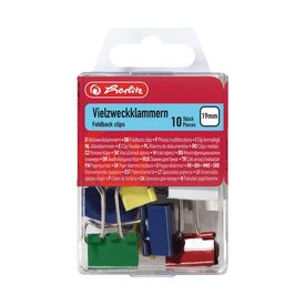 Herlitz fold back clip 19mm assorted colours 10 pieces 8770257