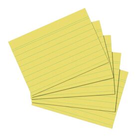 Herlitz index cards, A6, lined, yellow, 100 sheets 1150614