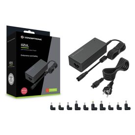 Conceptronic 90W Universal Laptop Charger, 10 Charging Tips incl.