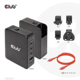 Club 3D CAC-1917 / Power adapter / GaN technology / 140 Watt / 5