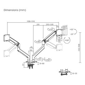 DIGITUS / Mounting kit (dual monitor mount) / for curv | DA-90474